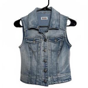 Y2K Grunge Mudd Light Wash Denim Vest